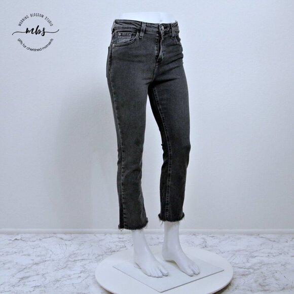 BDG Kick Flare High Rise‎ Cropped Jeans with Frayed Hems - Picture 2 of 9